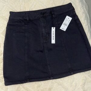 Black Denim Mini Skirt